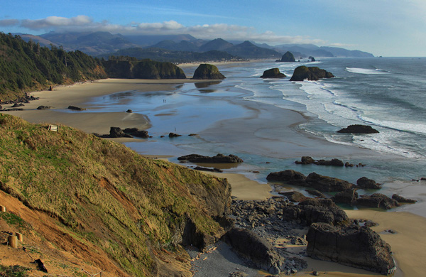the beach at ecola state park