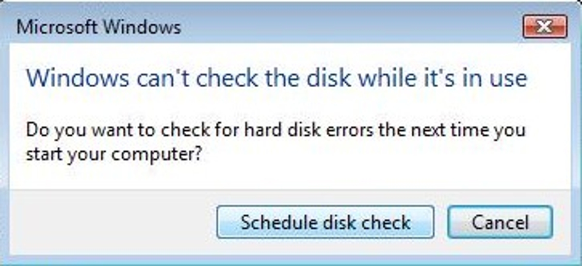 What Is A Disk Check In Vista