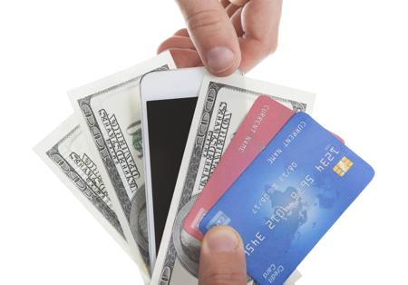 Credit cards, money and mobile