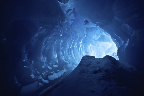 Mendenhall glacier cave inside view