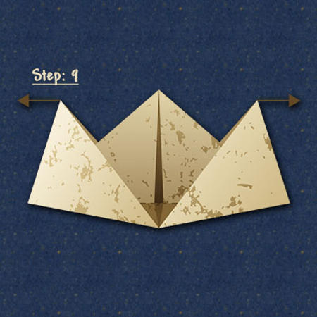 Origami boat diy step nine