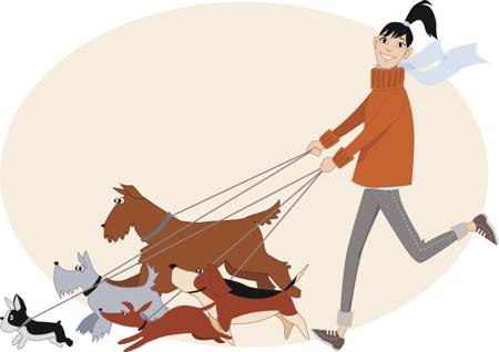 Legal And Quick Money Making Ways For Teens - teen taking dogs for a walk