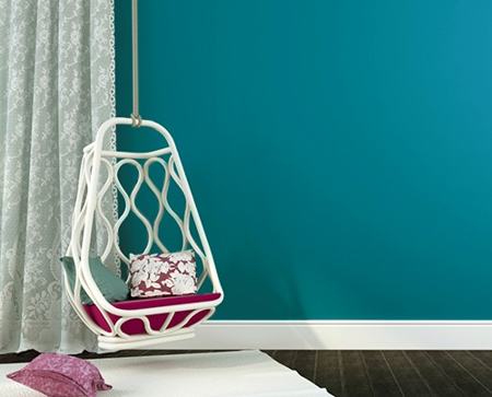 White Swing On Teal-colored Wall