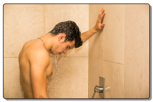 Person taking shower