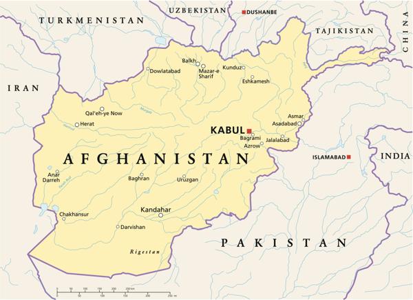 Landlocked countries Afghanistan Map