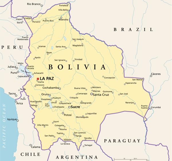 Landlocked countries Bolivia Map