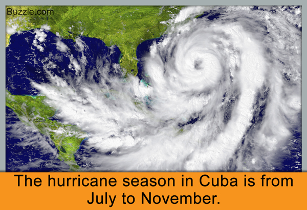 The hurricane season in Cuba is from July to November