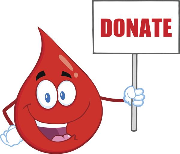 Blood Drop Holding Up A Donate Sign