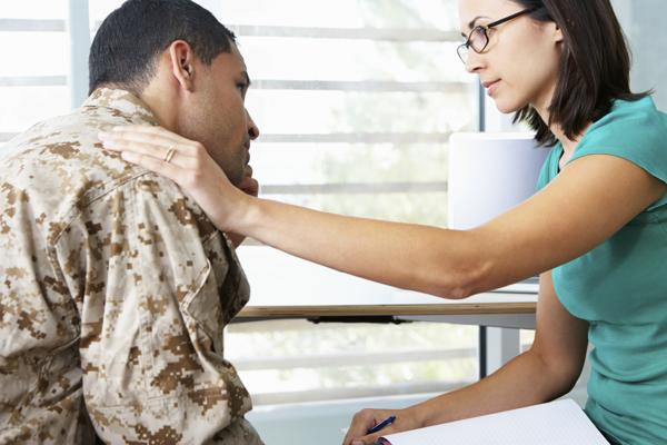 Soldier in counseling session