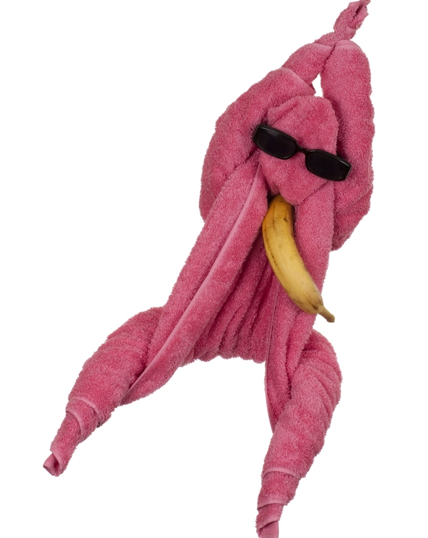 Towel Animal Series: Pink Monkey with Sunglasses