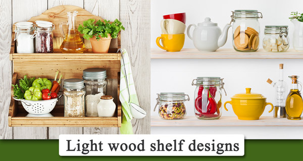 Light wood shelves