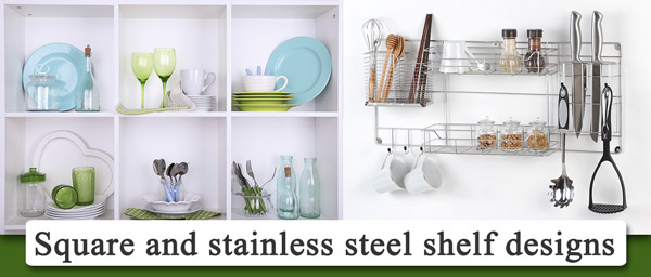 Square and stainless steel shelves