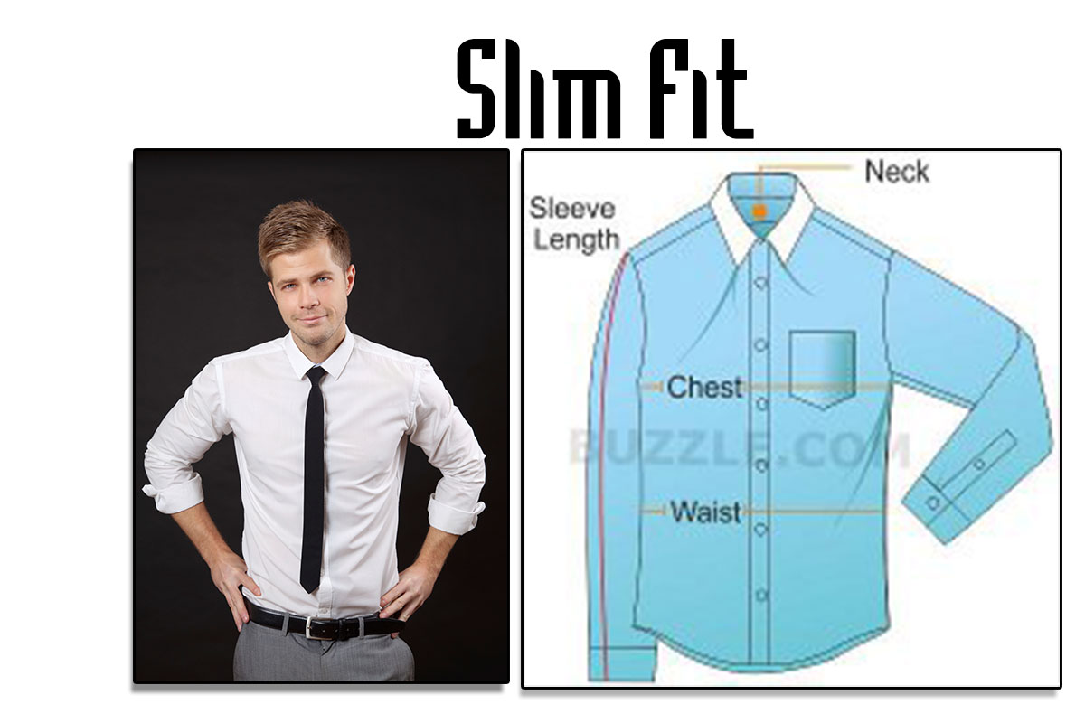 arrow slim fit shirt size chart