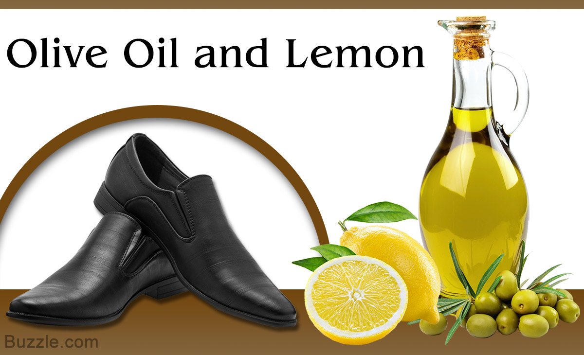 polish shoes with olive oil