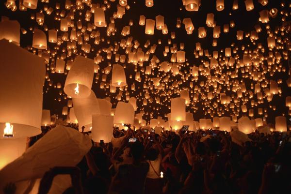 Loi Krathong Festival of Light or Yi Peng Thailand