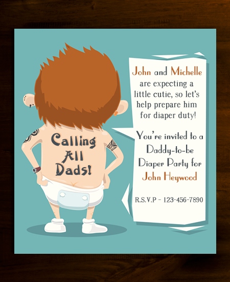 funny diaper party invitations