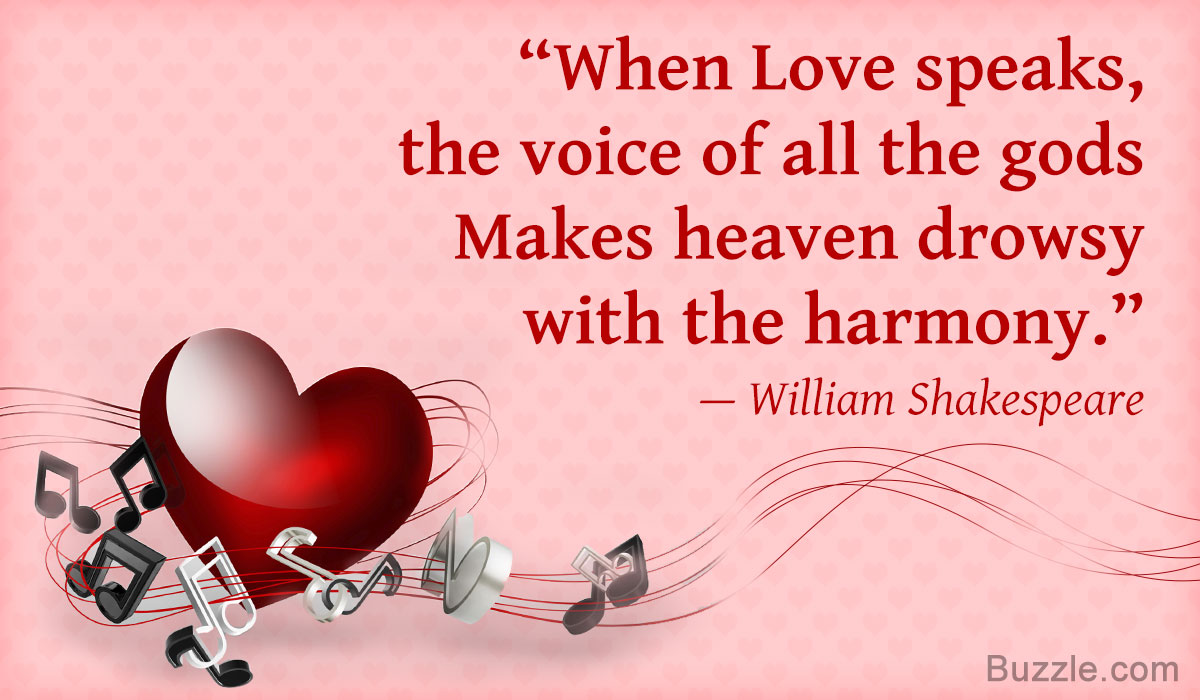 When Love speaks the voice of all the gods Makes heaven drowsy with the harmony
