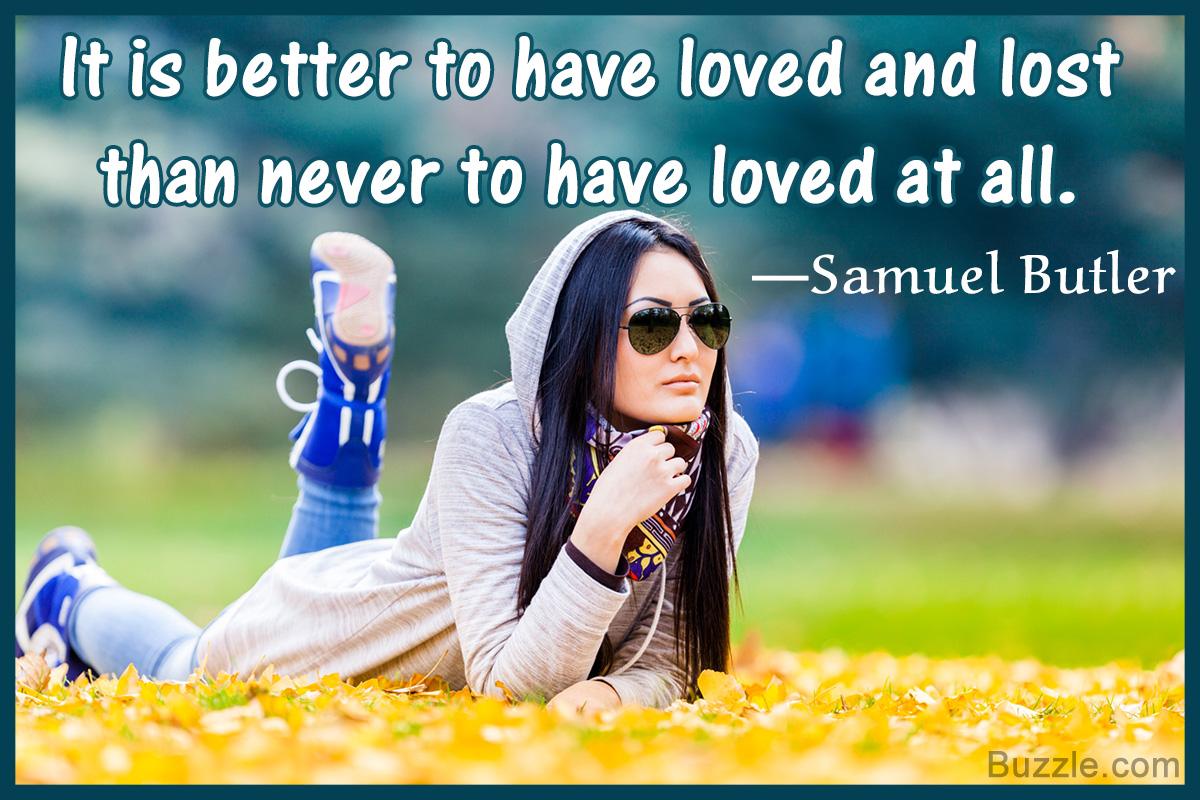 It is better to have loved and lost than never to have loved at all