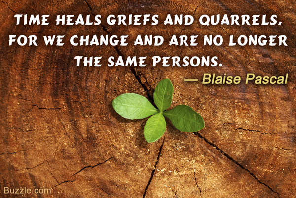 Time heals grief and quarrels, for we change and are no longer the same persons. - Blaise Pascal