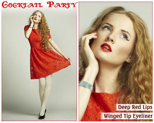 deep-red-makeup-on-red-cocktail-party-dress