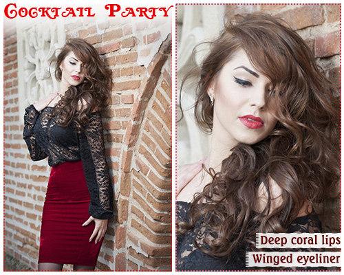 makeup-on-red-and-black-cocktail-party-dress