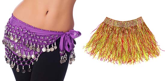 Belly Dancer Wearing Purple Coin Belt
