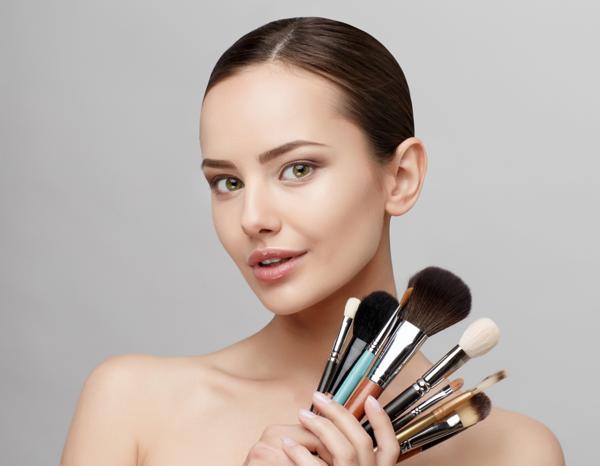 Women with Makeup Brush