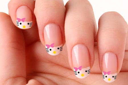 Kitty French Manicure