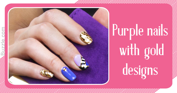 Purple gold nails