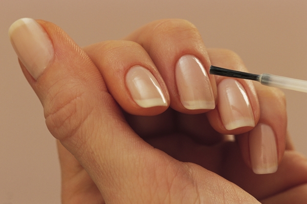 Applying a Clear Base Coat on nail