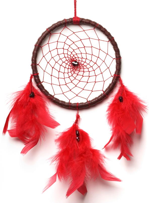 Dream catcher with red feathers