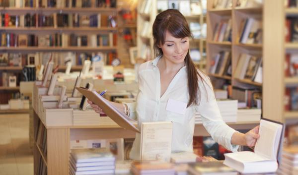 women working at bookstore