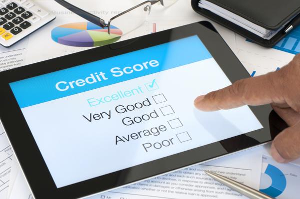 Credit score on digital tablet