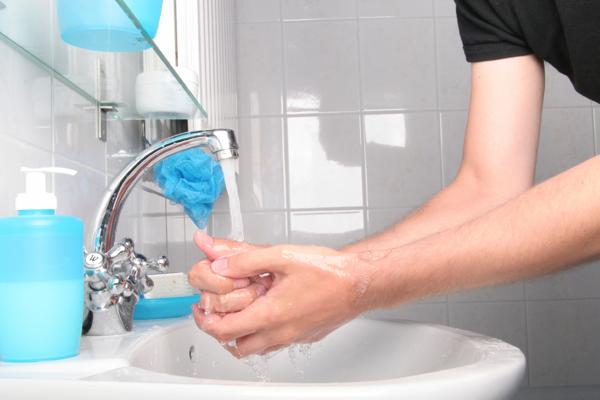 Man washing hand