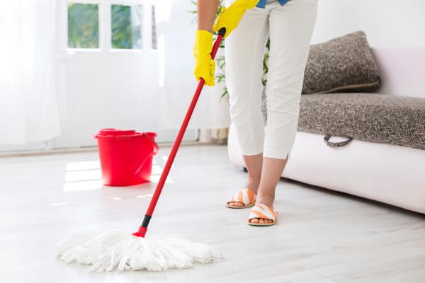 Women cleaning floor