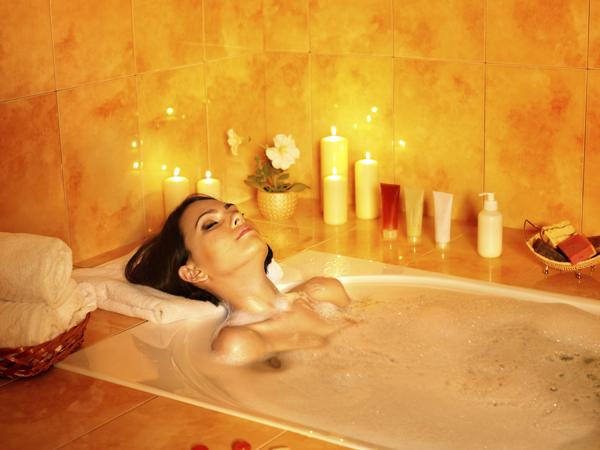 relax by taking bath with warm water