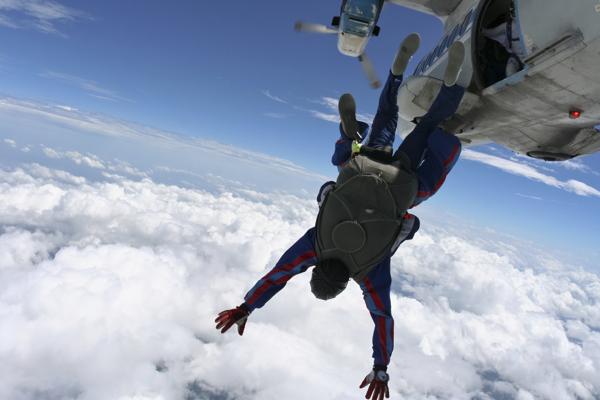 Skydiving man