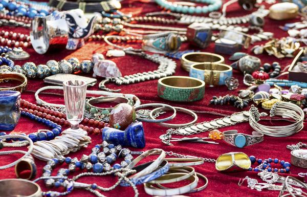 Jewelry on flea market