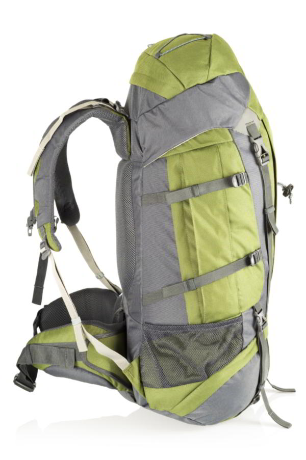 Green and gray colored rucksack