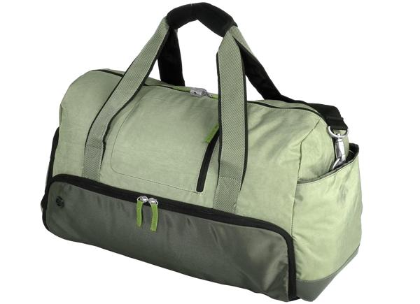 Green duffel bag