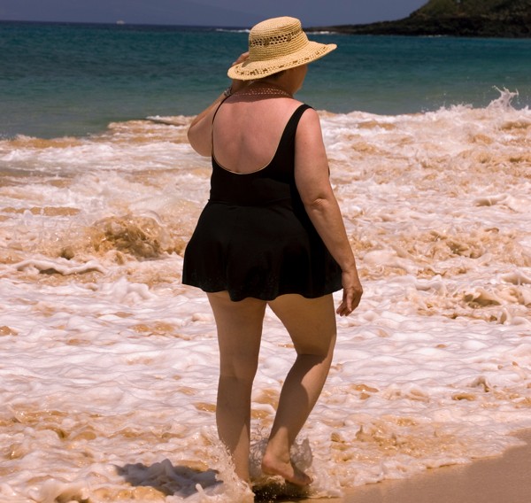 fat old lady in bathing suit