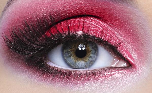 Black liner with red eyeshadow