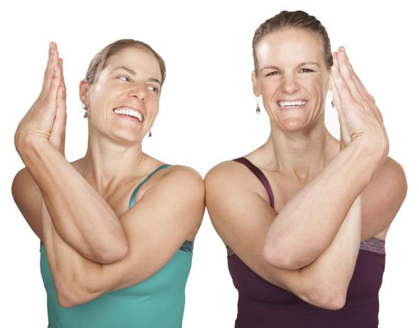 women doing laughter yoga