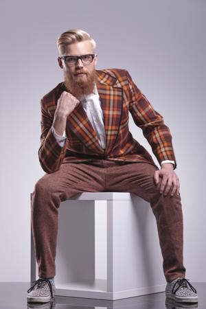 Brown Pants Plaid Jacket for Engagement Party