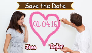 Save the Date Jess & Taylor 01.04.16-Painted on the Wall