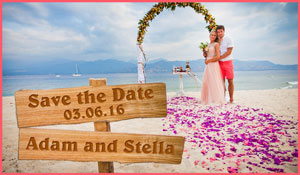 Adam and Stella Save the Date 03.06.16-on the beach