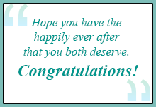 Hope you have the happily ever after you both deserve.. Congratulations!